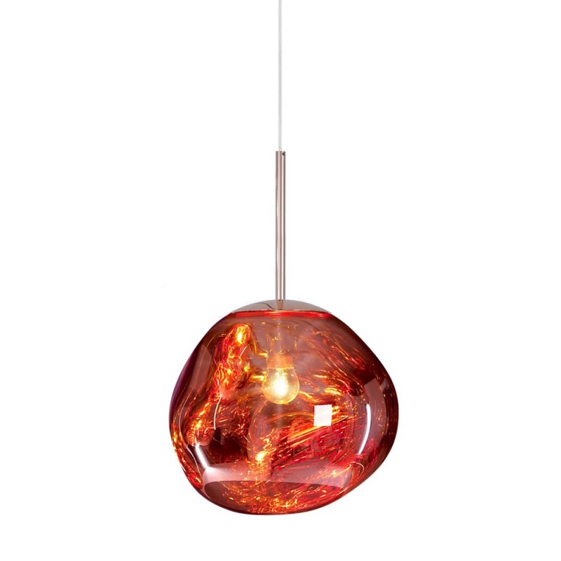 Lámpara de techo de cristal orgánico – Acabado ahumado escultural – Lámpara colgante moderna de 19 pulgadas para comedores y salas de estar – Casquillo E27 – Reflectiv | Thomler