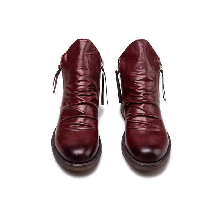 Men's Pointed-Toe Lace-Up Boots with Rubber Outsole – Classic Everyday Footwear for Work & Casual Wear