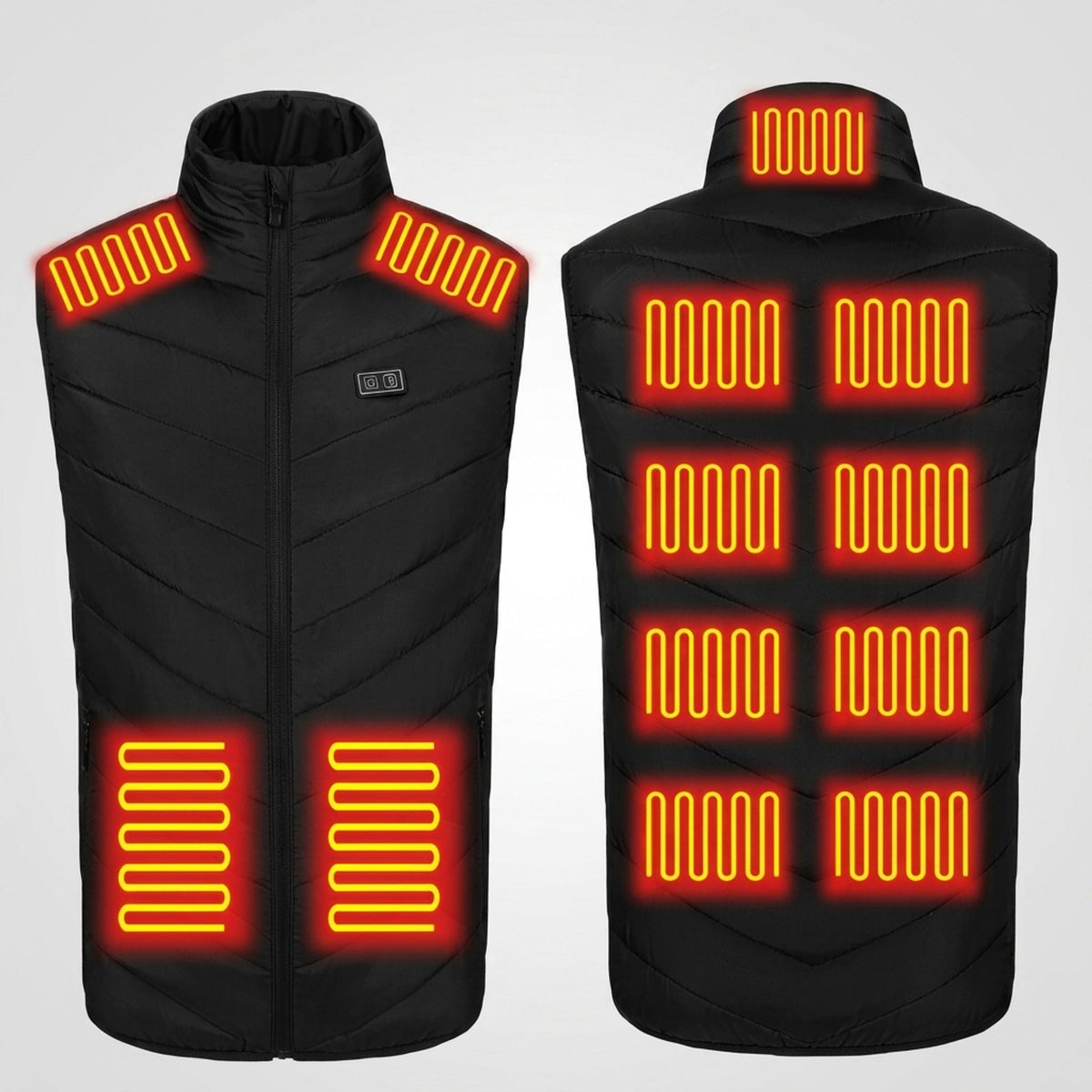 Heated Vest Men With USB Rechargeable Battery Powered Puffer Stand Collar