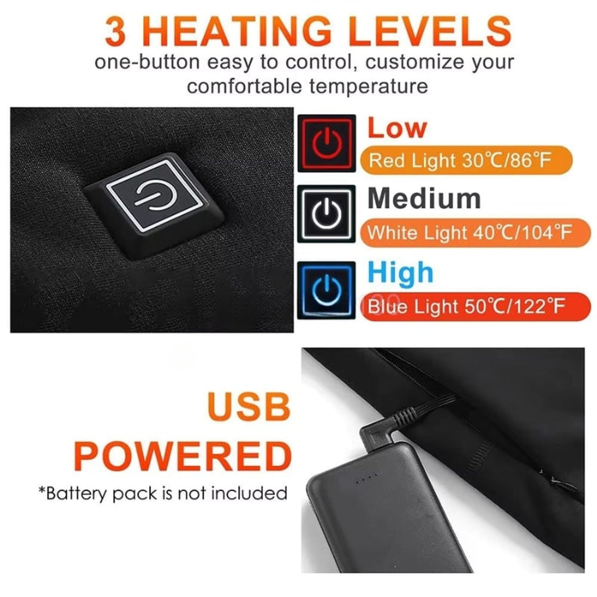 Mens Thermal Underwear Long Base Layer Pants Heated Rechargeable USB