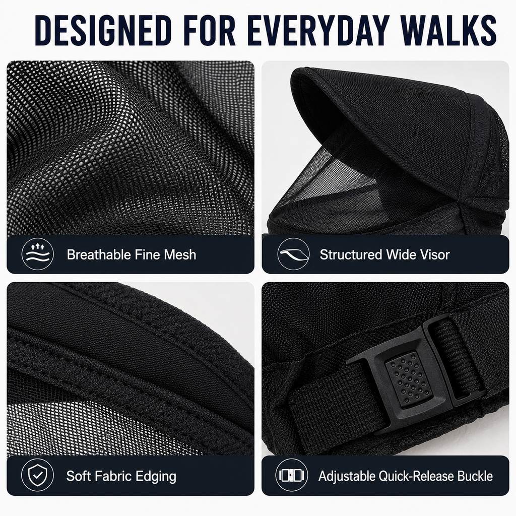 Breathable Anti-Scavenging Dog Muzzle for Walks – Mesh Hood Helps Block Food Scraps & Trash