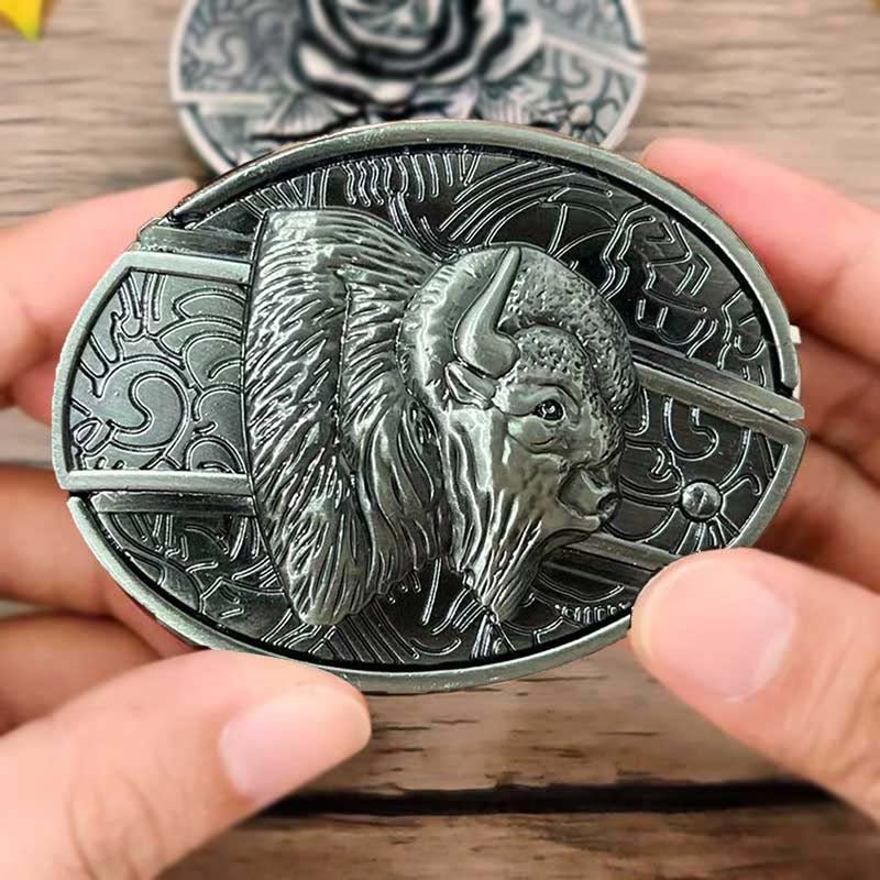 Hebilla de estilo vaquero con compartimento oculto para correas de 1.5 pulgadas | Herraje decorativo de aleación de zinc para rancho, rodeo y uso diario | Thomler