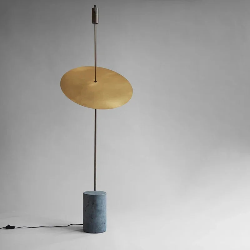 Uplight Downlight Standing Lamp 67 in Tall Green Marble Base Metal Pole Ambient Task Light for Bedroom Office Living Space | Thomler