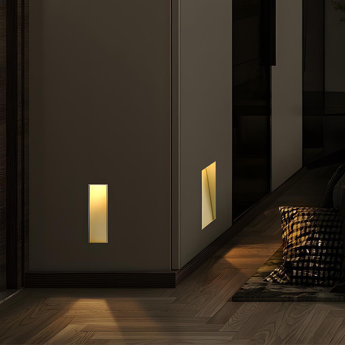 Motion Sensor LED Recessed Wall Sconce for Hallway Bedroom Living Room Indoor Aluminum 8 in Modern Step Light Fixture Automatic Nightlight H | Thomler