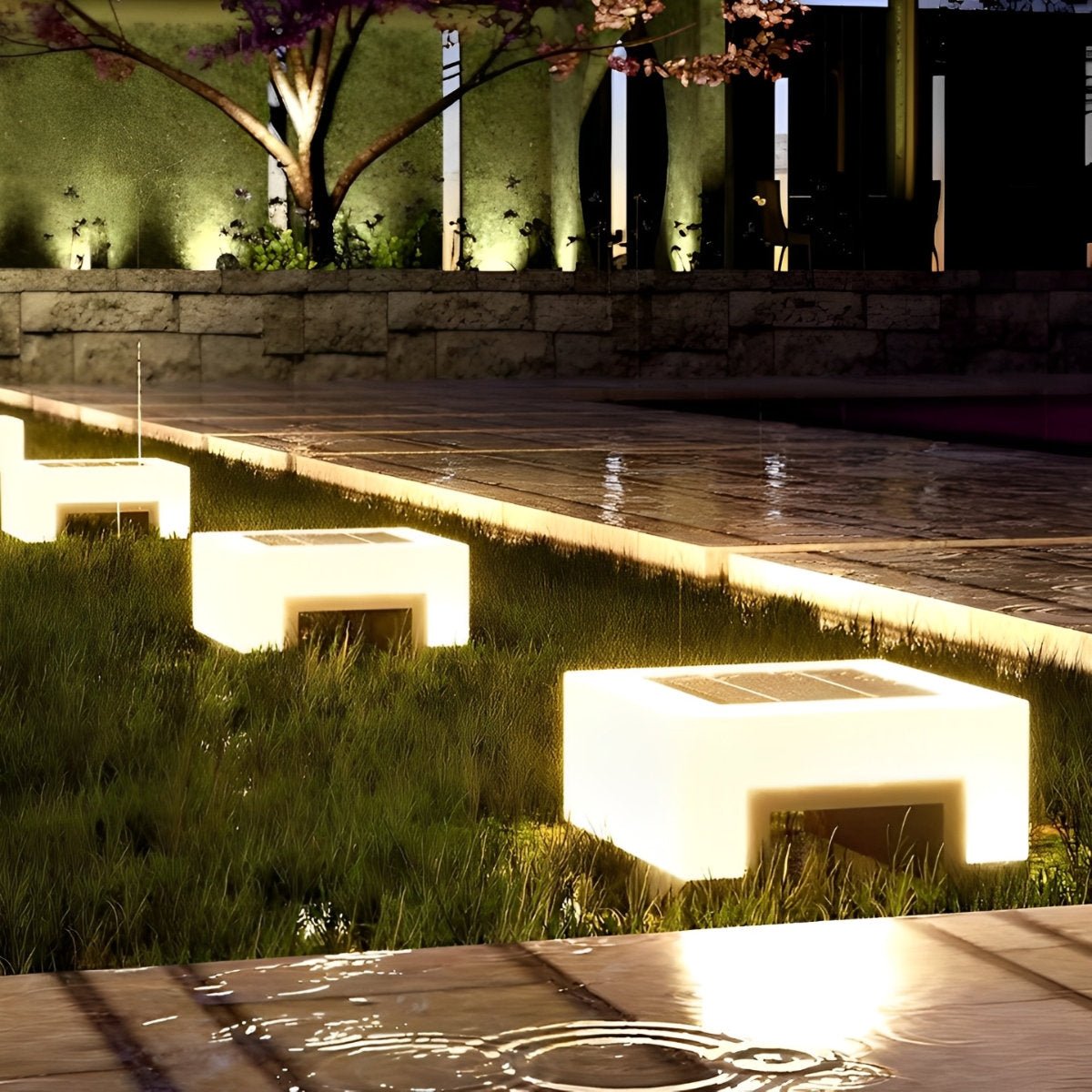 Luz solar LED cuadrada para postes de cercas, entradas y senderos – Estructura de acero inoxidable impermeable para iluminación de patios exteriores | Thomler