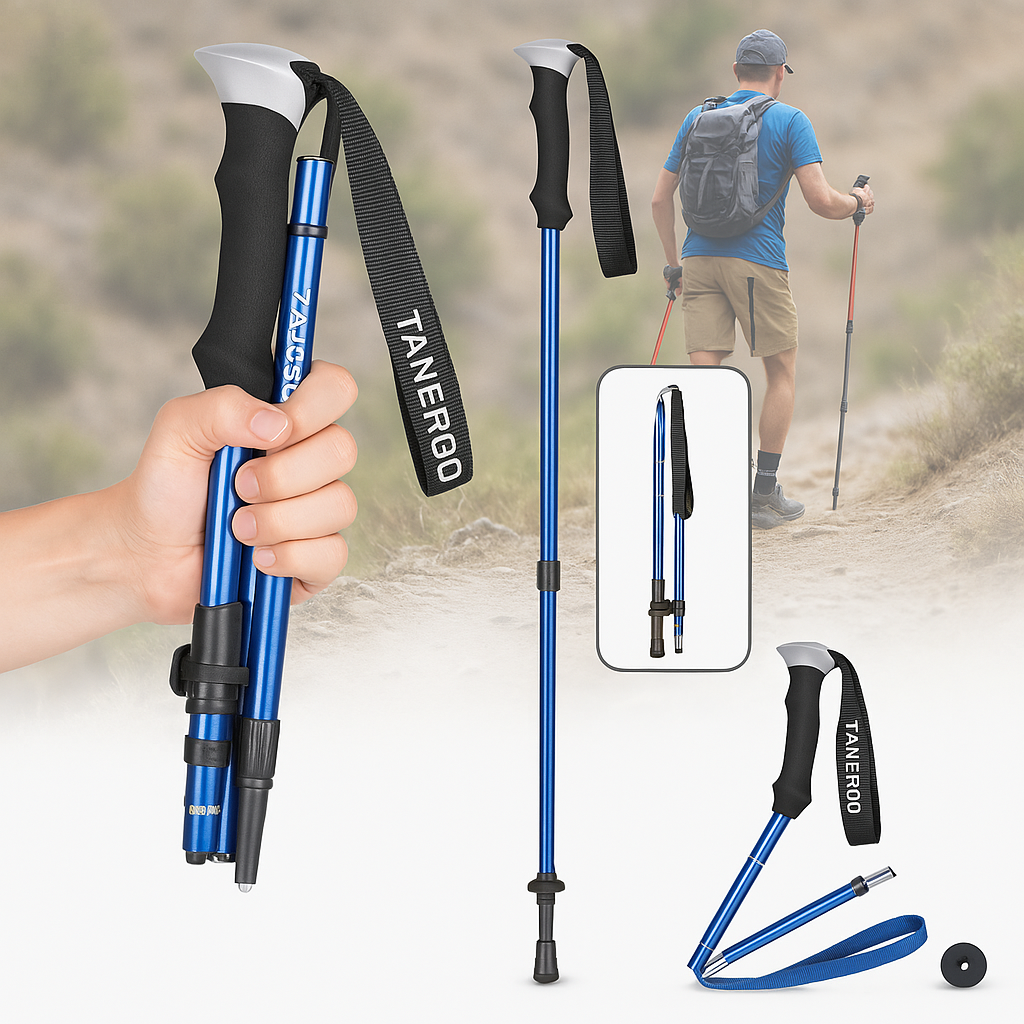 Telescoping Trail Poles for Hiking 43-53 in Collapsible Lightweight Alloy Support Sticks with Quick-Lock Mechanism for Mountain Trekking For | Thomler