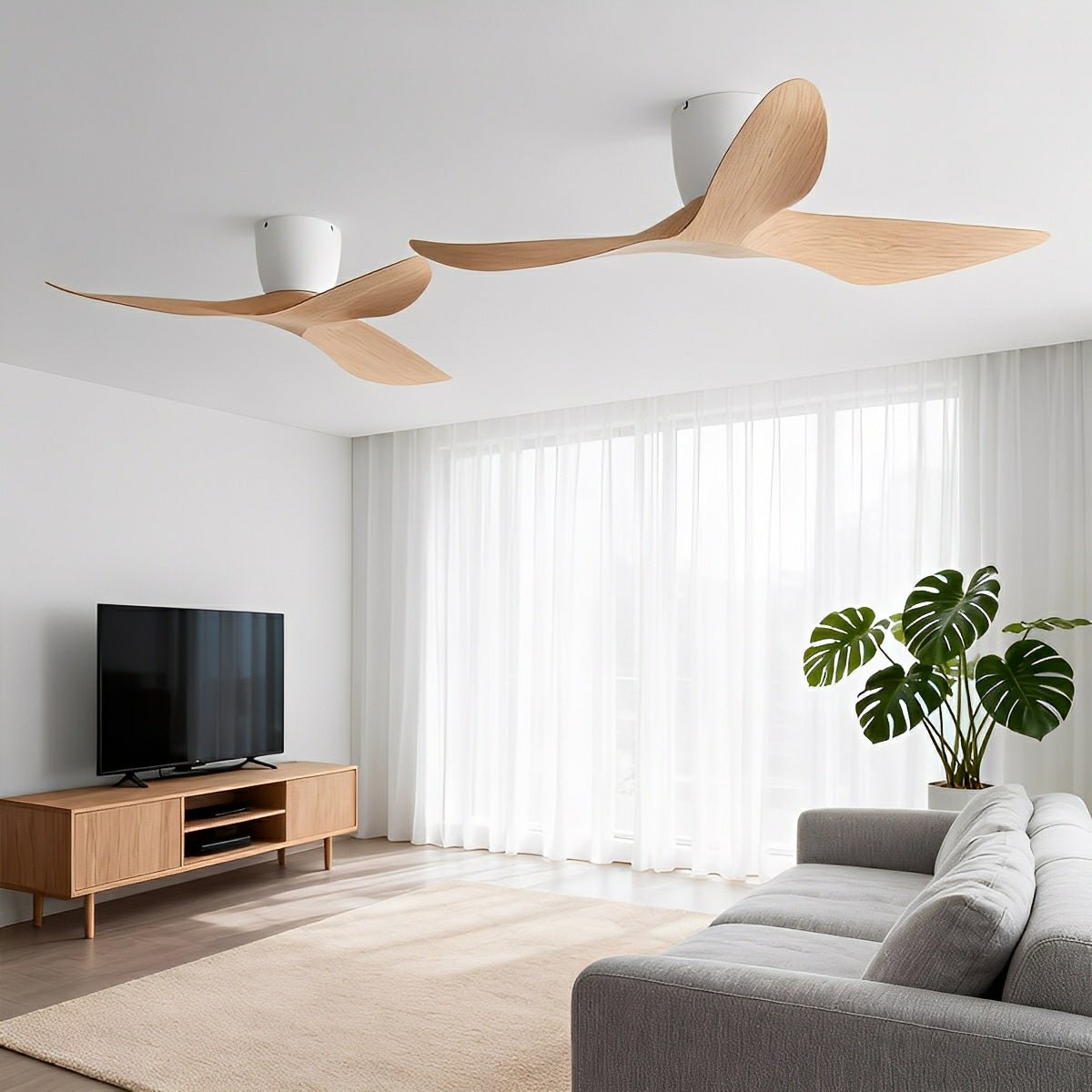 Omkeerbare plafondventilator met gelijkstroommotor, 38 inch, 6 variabele snelheden, afstandsbediening, stille ABS-bladen, kamerluchtreiniger, verkoeling voor het hele jaar, slaapkamer, eetkamer