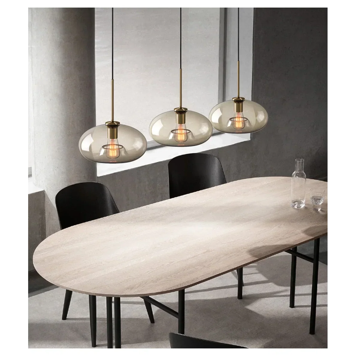 Glass Pendant Light Fixture Hanging Ceiling Lamp 8 Inch Amber Shade Metallic Accent Contemporary Kitchen Island Dining Area Bedroom | Thomler