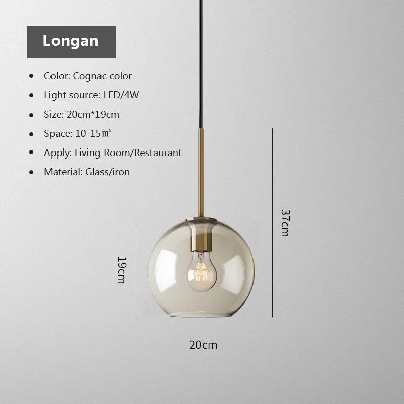 Glass Pendant Light Fixture Hanging Ceiling Lamp 8 Inch Amber Shade Metallic Accent Contemporary Kitchen Island Dining Area Bedroom | Thomler