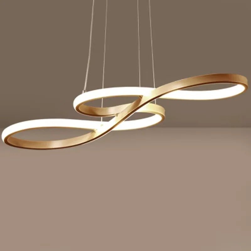 Modern Circle Hanging Fixture with Remote Dimming for Dining Room & Kitchen Island Adjustable Height 47 in Black White Gold Finish Contempor | Thomler