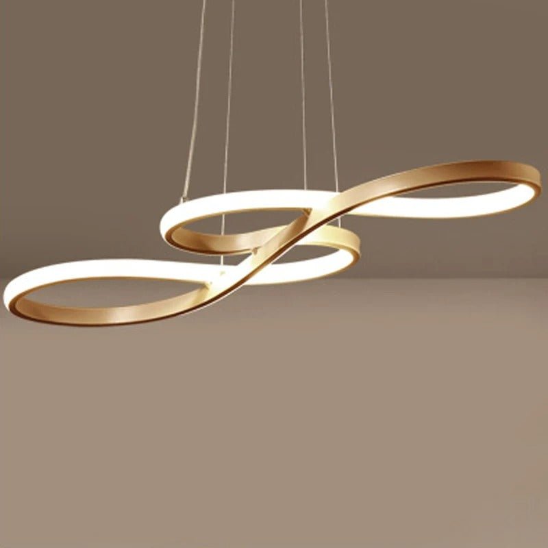 Modern Circle Hanging Fixture with Remote Dimming for Dining Room & Kitchen Island Adjustable Height 47 in Black White Gold Finish Contempor | Thomler