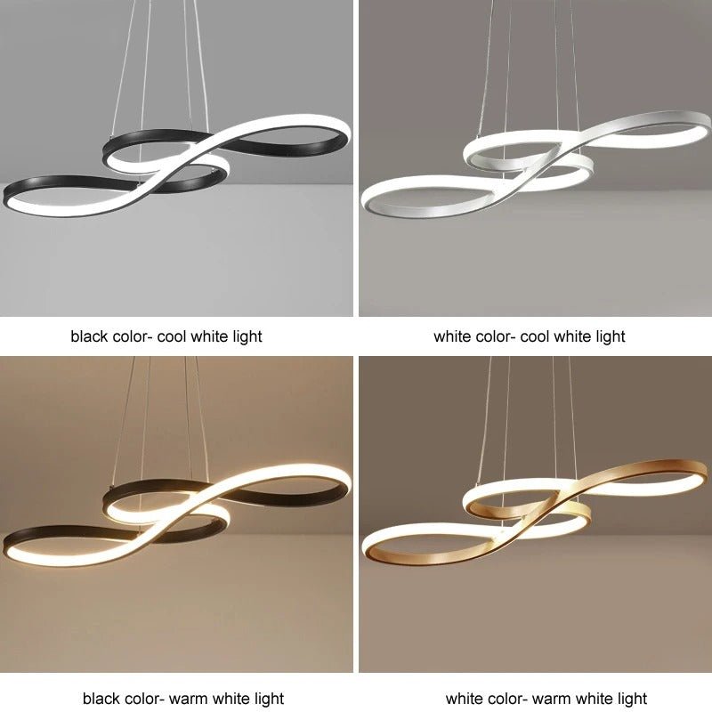 Modern Circle Hanging Fixture with Remote Dimming for Dining Room & Kitchen Island Adjustable Height 47 in Black White Gold Finish Contempor | Thomler