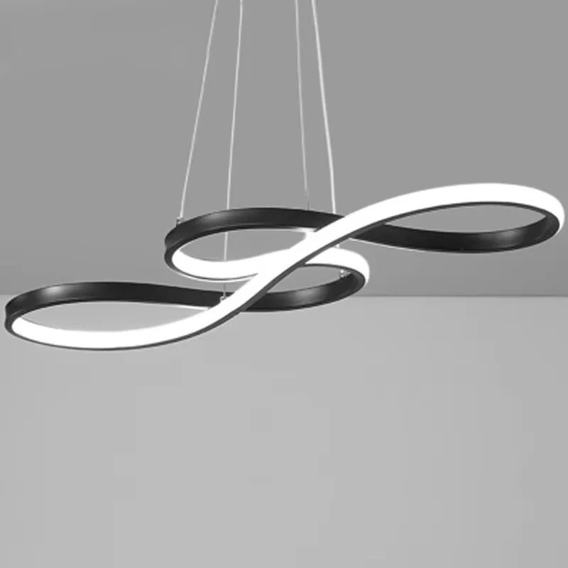 Modern Circle Hanging Fixture with Remote Dimming for Dining Room & Kitchen Island Adjustable Height 47 in Black White Gold Finish Contempor | Thomler