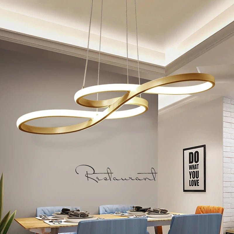 Adjustable Ring Ceiling Light with Remote Dimmable LED 37 in Gold for Dining Room Kitchen Island Modern Hanging Fixture 3-Color Temperature | Thomler