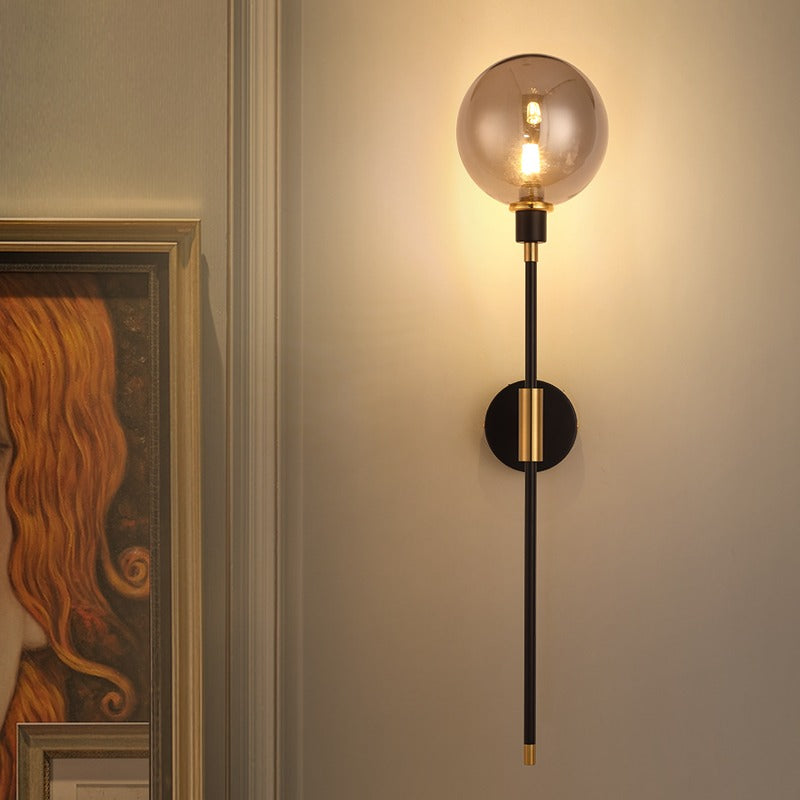 Hedendaagse glazen LED-armatuur in grijs, amber en heldere afwerkingen voor hal, slaapkamer, entree, woonkamer, badkamer | Thomler