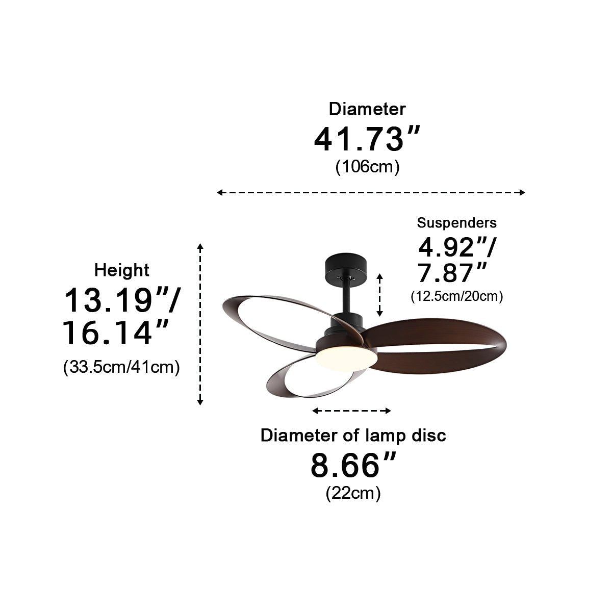 42-Zoll reversibler Deckenventilator mit LED-Licht | 6-stufige Fernbedienung für Schlafzimmer & Wohnzimmer | Einstellbare Farbtemperatur 3000K-6000K