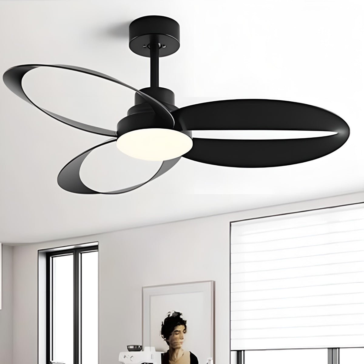 42-Zoll reversibler Deckenventilator mit LED-Licht | 6-stufige Fernbedienung für Schlafzimmer & Wohnzimmer | Einstellbare Farbtemperatur 3000K-6000K
