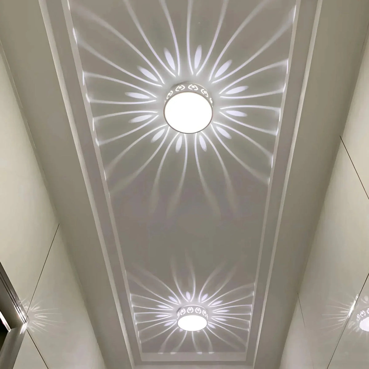 LED Flush Mount Ceiling Light with Crystal Acrylic Prism Pattern for Foyer Entryway Hallway Selectable Warm Cool White Surface Install | Thomler