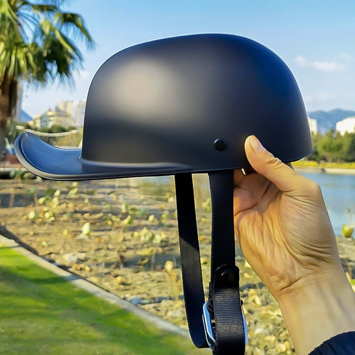 Motorhelm in klassieke petstijl, DOT-goedgekeurd