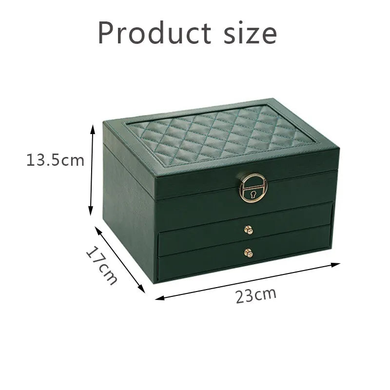 Stackable Jewelry Organizer Box Black 9×7×5 Inch Multi-Compartment Ring Necklace Earring Holder for Dresser Bedroom Vanity Tabletop Storage | Thomler