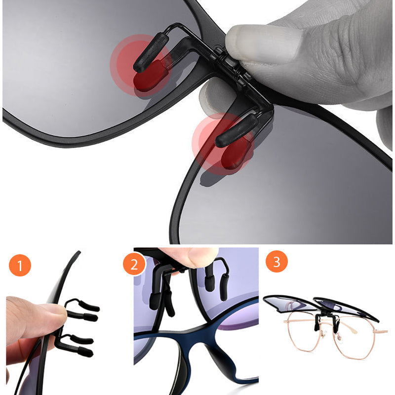 Magnetic Flip-Up Polarized Sunglasses Attachment for Prescription Glasses UV400 Protection | Thomler