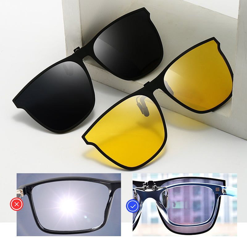 Magnetic Flip-Up Polarized Sunglasses Attachment for Prescription Glasses UV400 Protection | Thomler