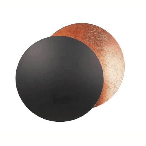 Adjustable Eclipse Wall Sconce 12-Inch Diameter Rotating Metal Disc Black Finish Ambient Accent Light for Bedroom Living Room Hallway Indoor | Thomler