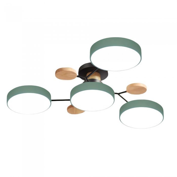 Branched Disc LED Plafondlamp met Houten Accent – Modern Scandinavisch Design voor Woonkamer, Slaapkamer & Eetkamer