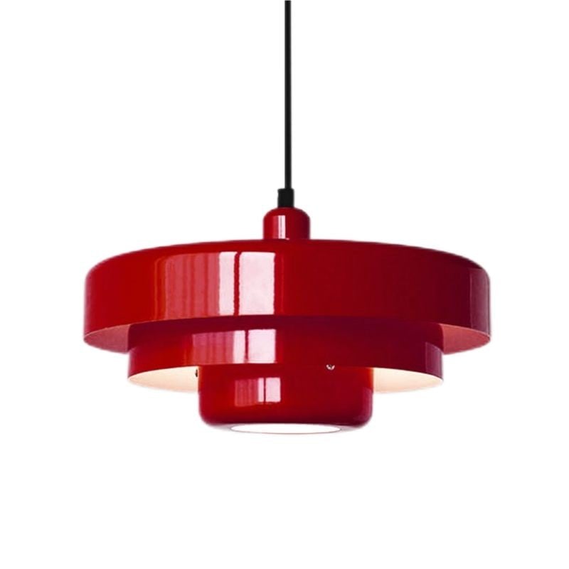 Layered Metal Ceiling Fixture 14-Inch Diameter Adjustable Cord Iron Shade for Kitchen Island Dining Table Home Office Retro Geometric Overhe | Thomler