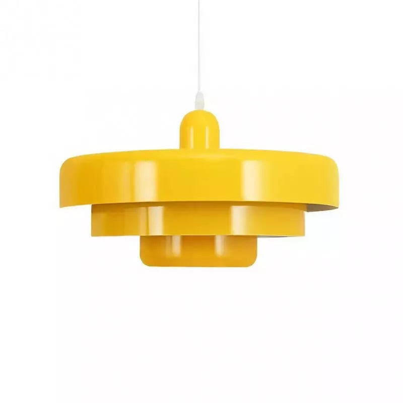 Layered Metal Ceiling Fixture 14-Inch Diameter Adjustable Cord Iron Shade for Kitchen Island Dining Table Home Office Retro Geometric Overhe | Thomler
