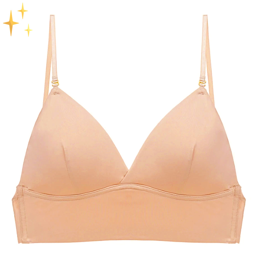 Kabelloser BH für rückenfreie Kleider & Neckholder-Tops – Unsichtbarer, bügelloser Push-up in Nude mit verstellbaren Trägern für Damen