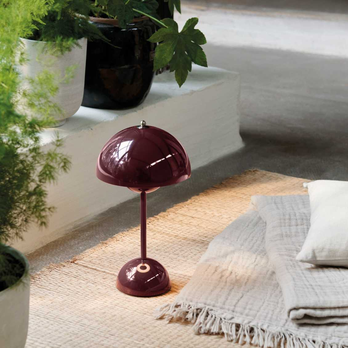 Tragbare wiederaufladbare LED-Pilzlampe – Kabellose Nachttischleuchte mit 2000-mAh-Akku, warmem 3000K-Licht für Schlafzimmer, Wohnzimmer & Home Office | Thomler