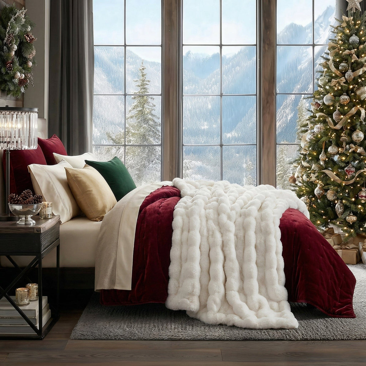 Pluche imitatiebont plaid met zijdezachte textuur voor bank, bed & woonkamerdecoratie in meerdere kleuren | Thomler