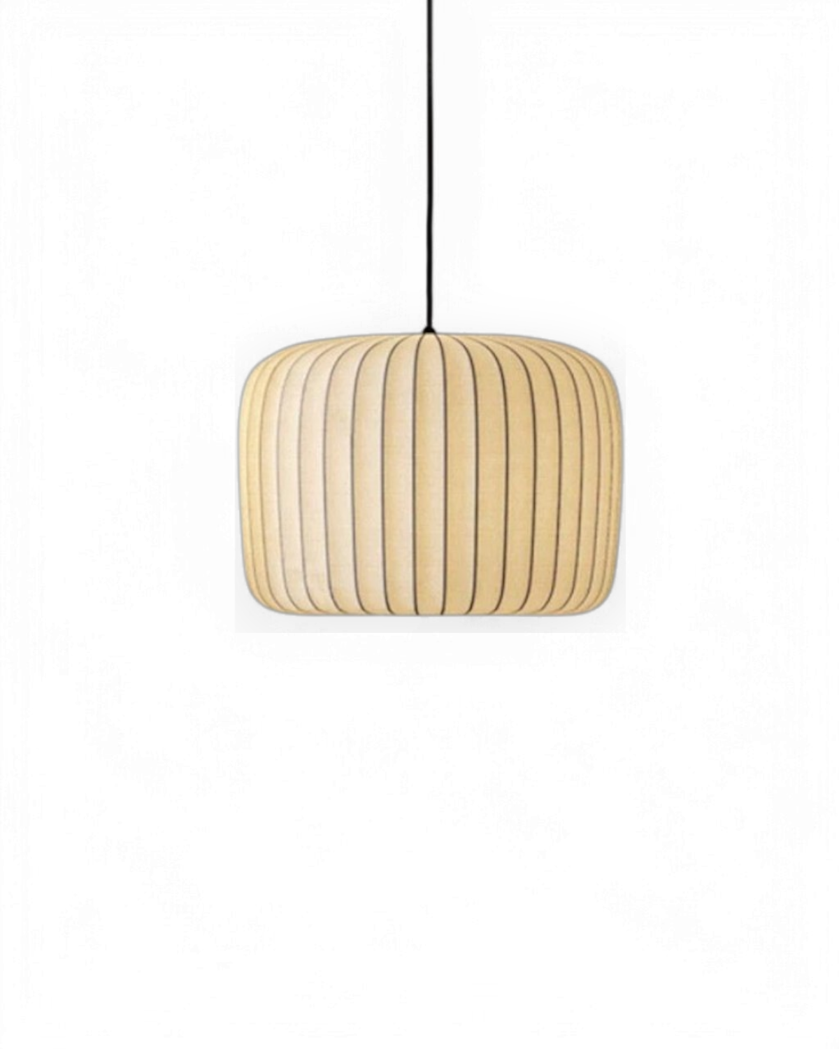 Hanglamp met stoffen trommelkap, 22 inch, neutrale tint, voor eetkamer of keukeneiland, modern Japandi-stijl, E27-fitting | Thomler