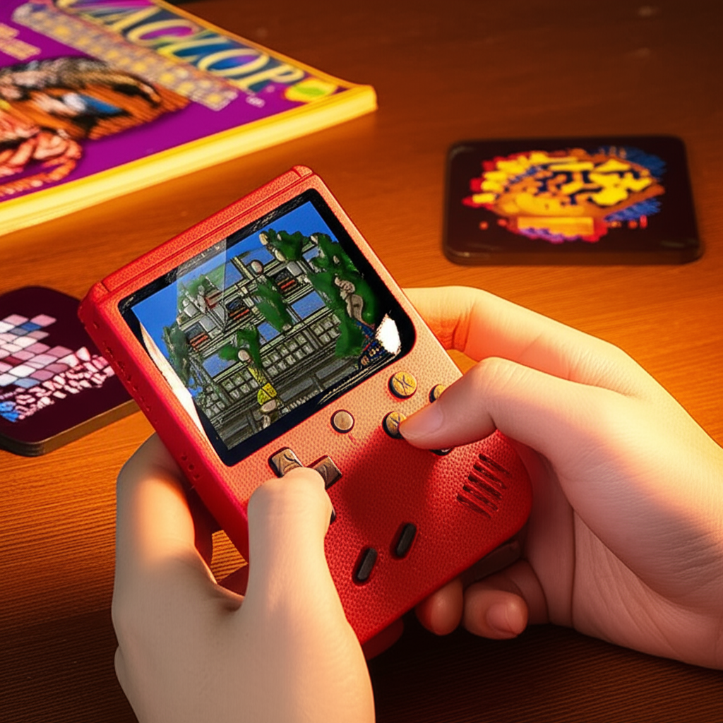 Handheld-Spielkonsole mit 400 klassischen Arcade-Spielen und 7 Stunden Akkulaufzeit für Kinder & Erwachsene | Thomler