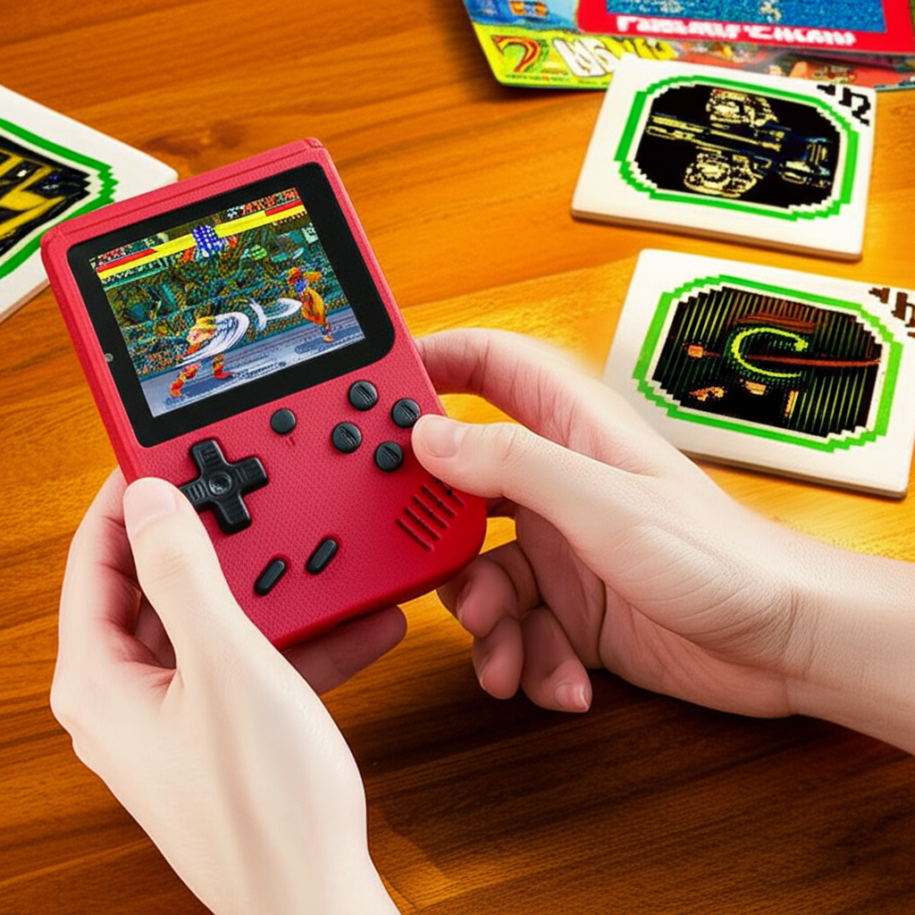 Handheld-Spielkonsole mit 400 klassischen Arcade-Spielen und 7 Stunden Akkulaufzeit für Kinder & Erwachsene | Thomler