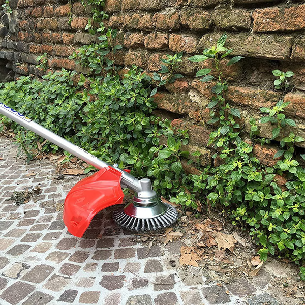 Desmalezadora con cepillo de acero al carbono