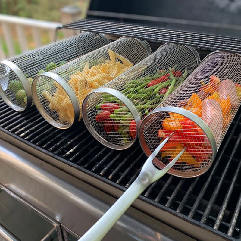 RVS Rollende BBQ-Grillmand