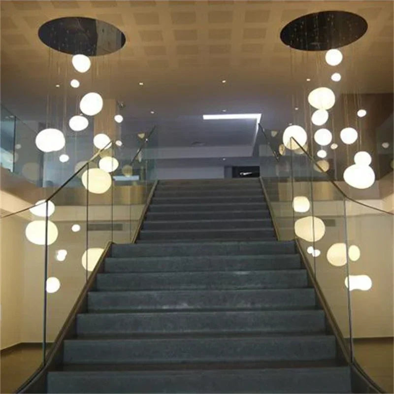 Plafondlamp met matglazen bol en verstelbaar snoer voor eetkamer, keukeneiland, slaapkamer, hal, plafondverlichting, modern accent van ijzer | Thomler