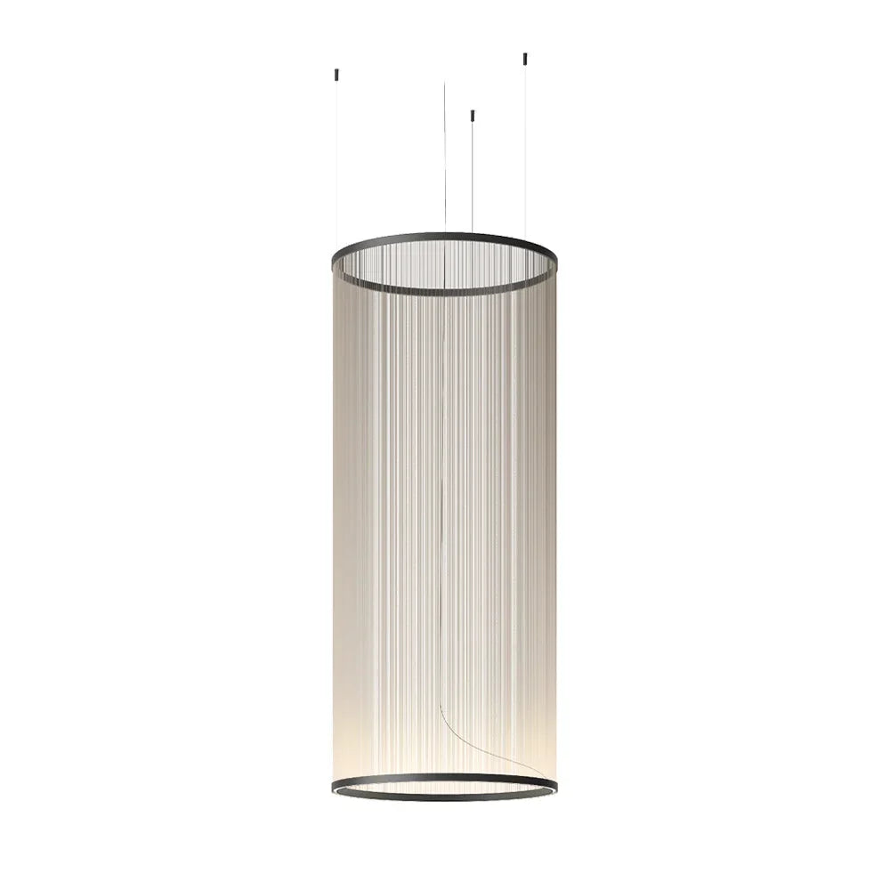Mehrschichtiger Stoffschirm-Kronleuchter mit integrierter LED für Esszimmer, Kücheninseln & hohe Decken | Moderner, mehrflammiger Pendelleuchter mit verstellbarem Kabel | Thomler
