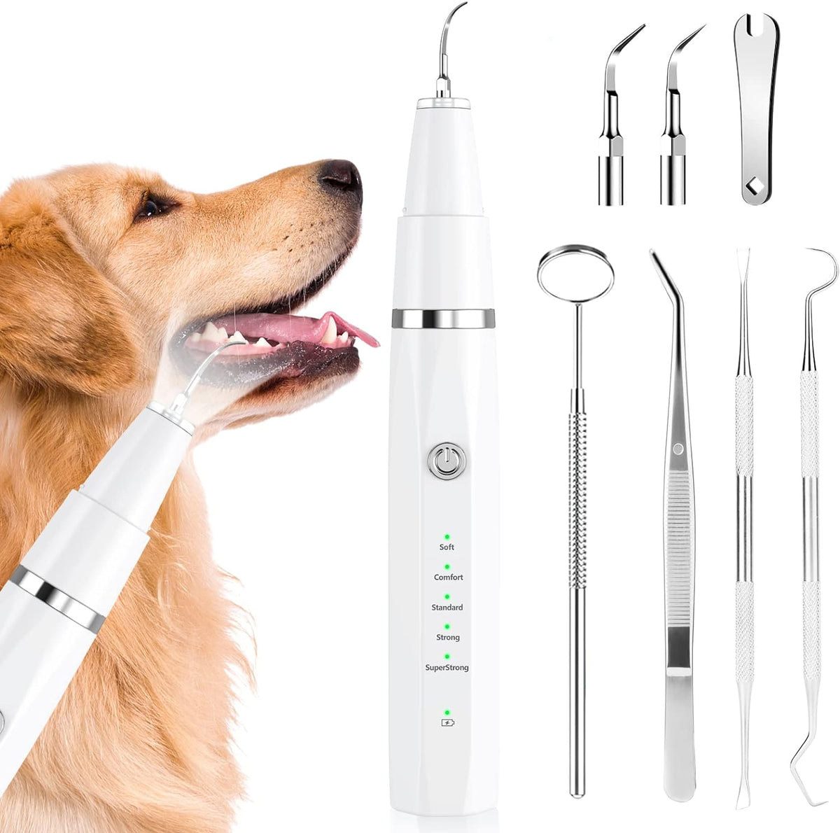 Ultrasonic Dog & Cat Dental Scaler for Home Use – Rechargeable Pet Tooth Cleaning Tool for Tartar & Plaque