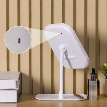 Lighted Makeup Mirror with Touch Control, Cordless Vanity Mirror with 3 Color Temperatures, Adjustable Brightness for Bedroom & Bathroom | Thomler