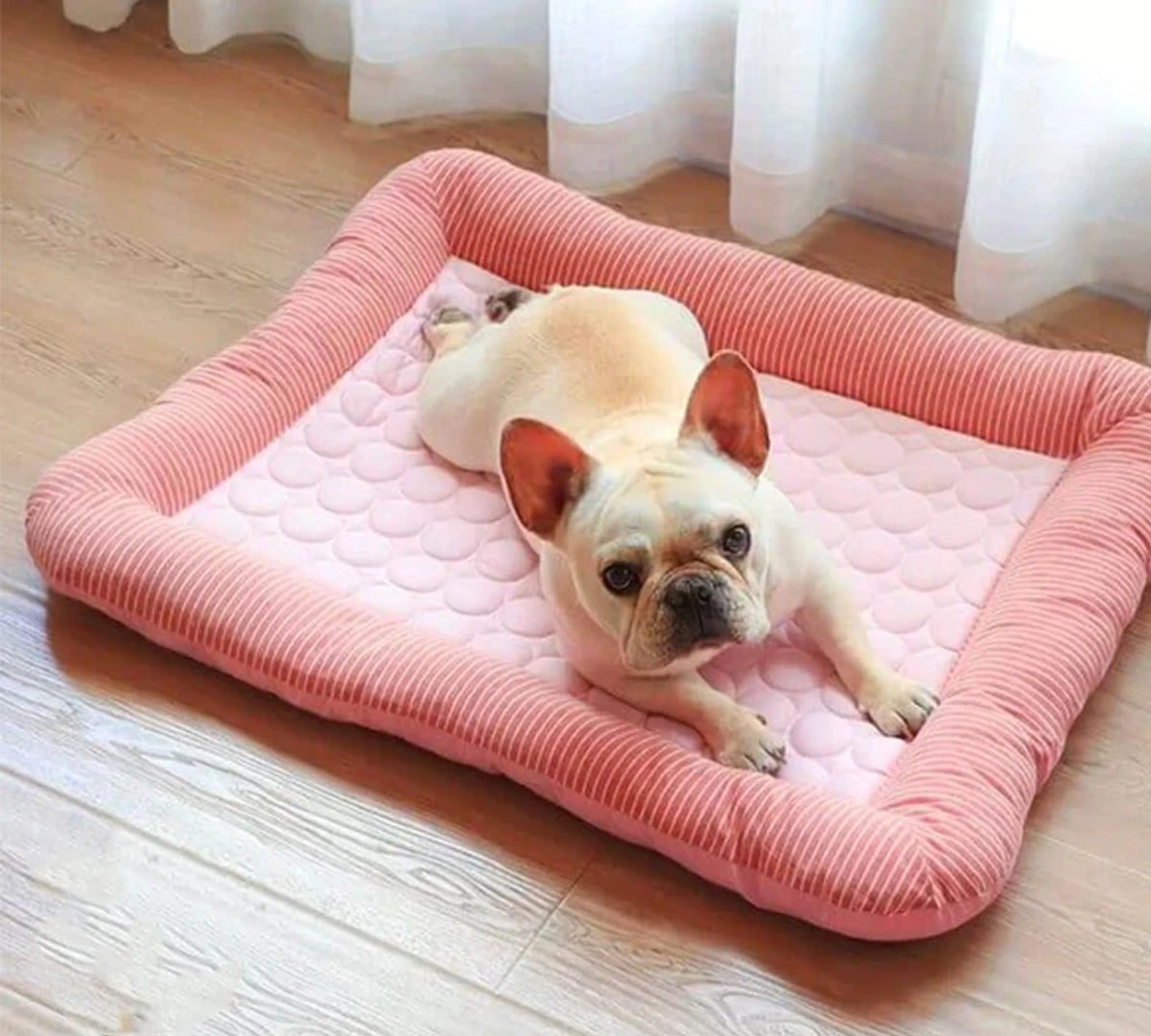 Cama refrescante para perro con material de seda helada