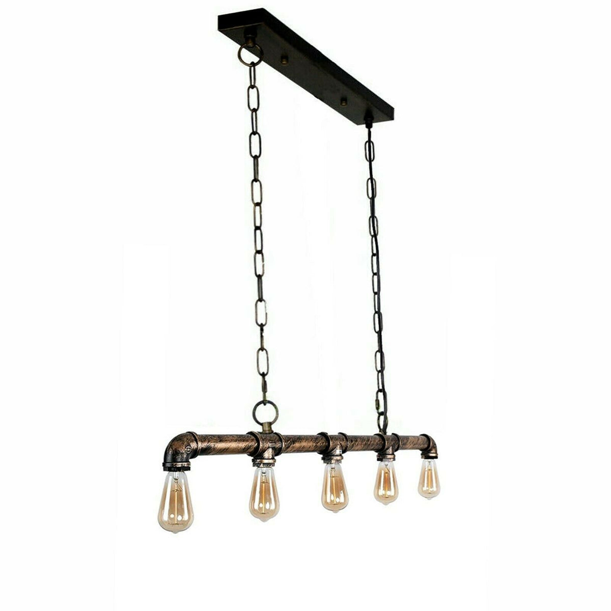 IJzeren Pijp Plafondlamp 110 cm Hoog Steampunk Hanglamp E27 Fitting Retro Industriële Stijl Eetkamer Keuken Bar Restaurant Café Loft | Thomler