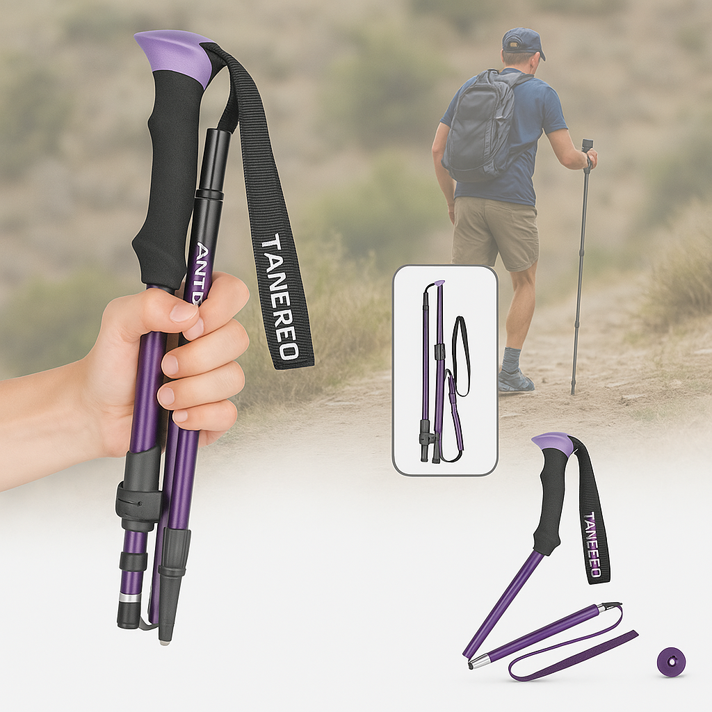 Telescoping Trail Poles for Hiking 43-53 in Collapsible Lightweight Alloy Support Sticks with Quick-Lock Mechanism for Mountain Trekking For | Thomler
