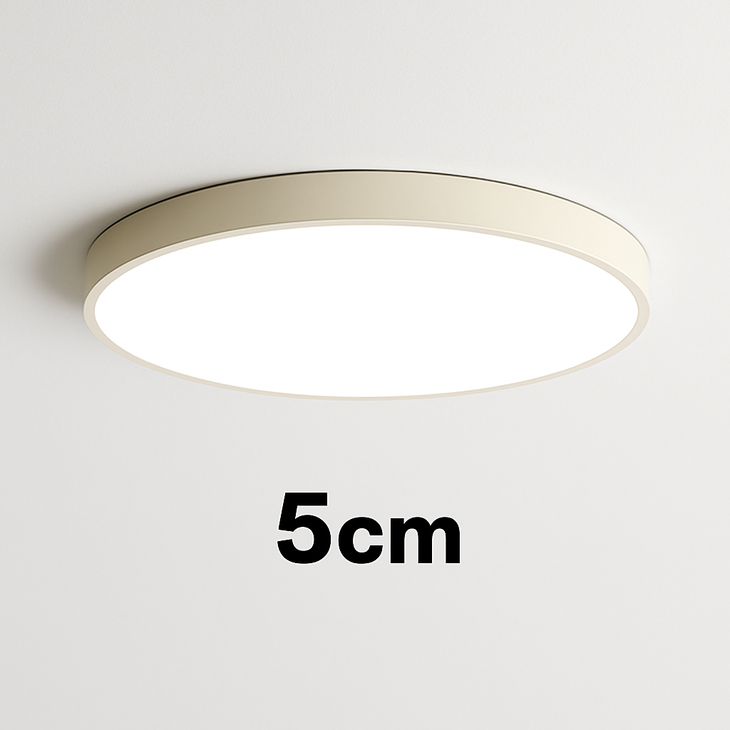 Flush Mount LED Ceiling Light with Frosted Glass Diffuser – Dimmable Round Fixture for Bedroom Kitchen Living Room – Iron Frame 9–24 Inch Mo | Thomler