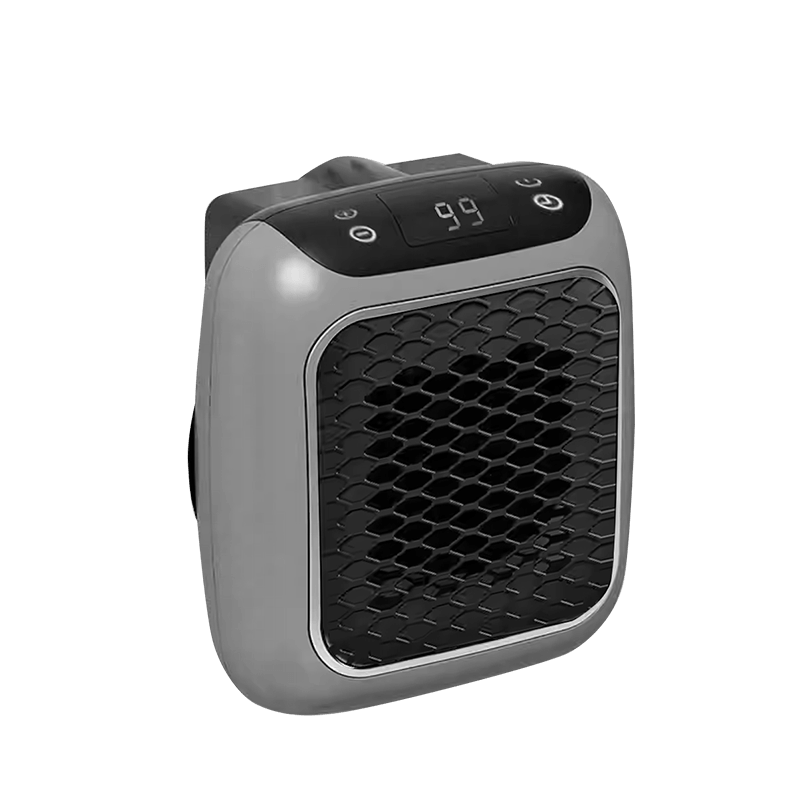 Wall-Plug Space Heater with Touch LED Screen & Honeycomb Safety Grid for Bedrooms, Offices & Small Rooms