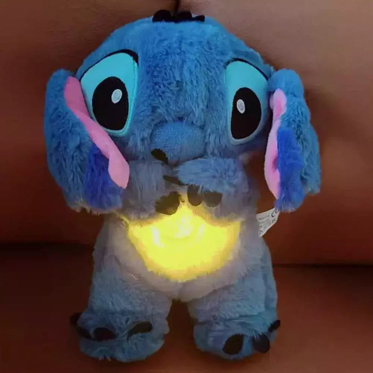 Pluche slaaphulp Stitch met oplichtende borst en geluidsfuncties, perfecte slaapgenoot om mee te knuffelen