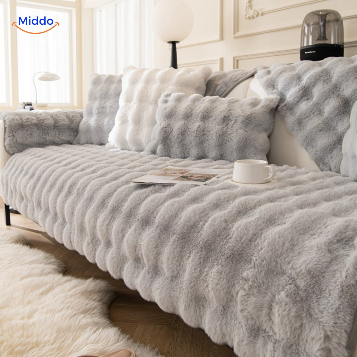 Soft Plush Furniture Throws for Sofas & Chairs – Winter Couch Protectors with Non-Slip Backing