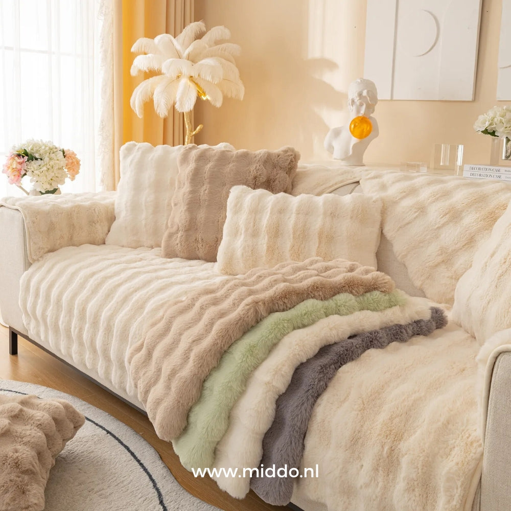 Soft Plush Furniture Throws for Sofas & Chairs – Winter Couch Protectors with Non-Slip Backing